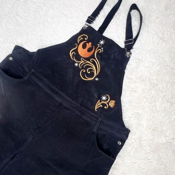 Her Universe Star Wars Rebel Symbols Women's Plus Size 2 Corduroy Overalls - Picture 4 of 9
